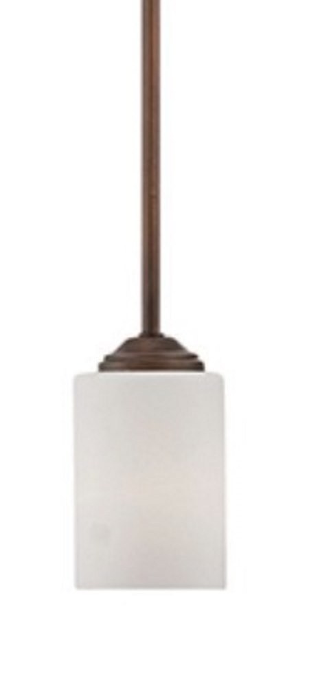 Lansing Rubbed Bronze White Drum Glass Mini Pendant Light 4"W