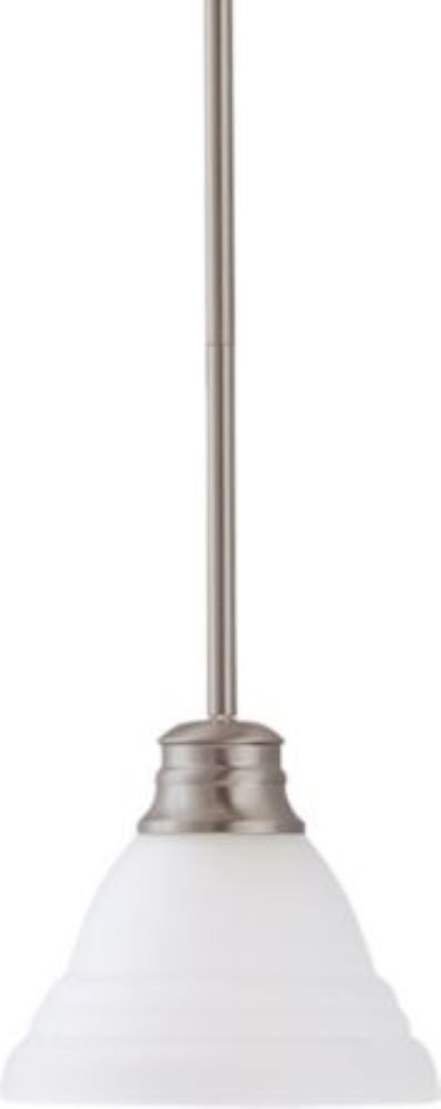 Empire Brushed Nickel Frost Glass Mini Pendant Light 7"Wx51"H