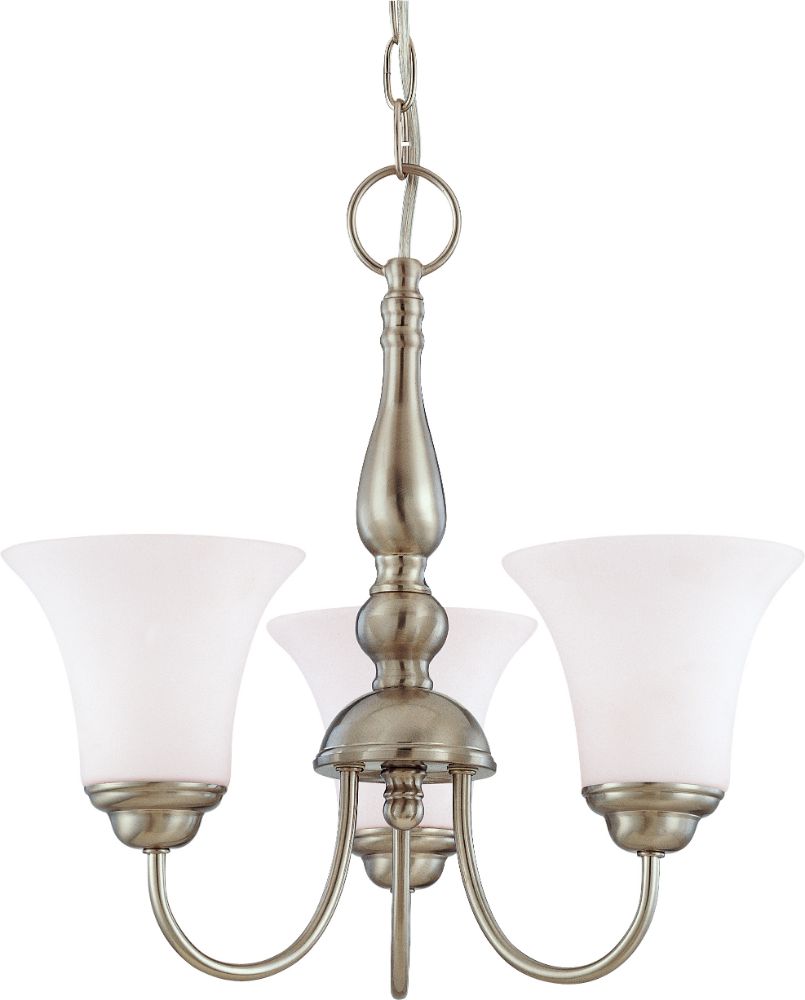 Dupont Brushed Nickel Chandelier Glass Shades 17"Wx13"H