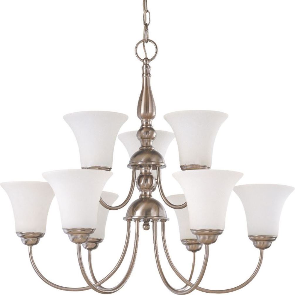 Dupont Brushed Nickel Chandelier Glass Shades 27"Wx23"H