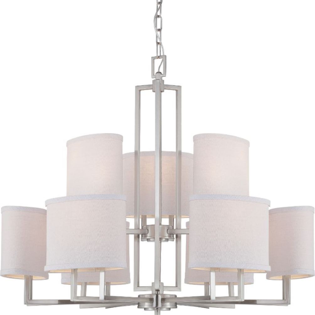 Gemini Brushed Nickel Oval Shade Chandelier 31"Wx26"H