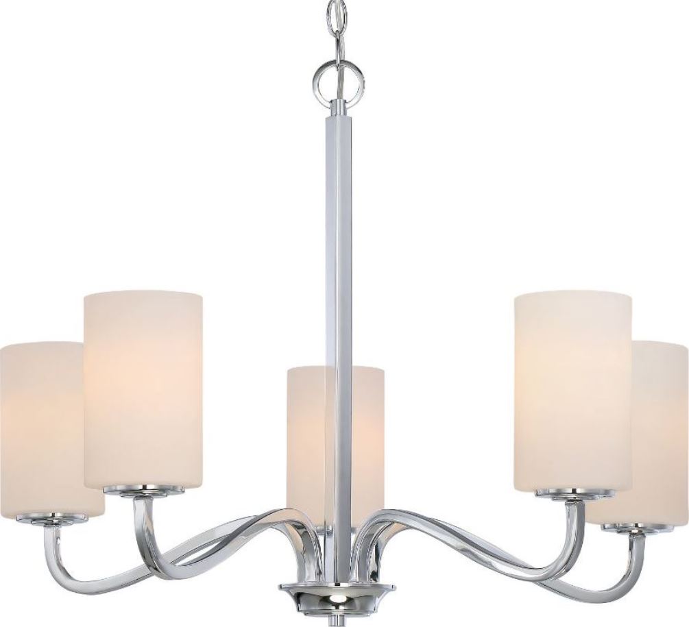 Willow Polished Nickel Chandelier Glass Shades 27"Wx21"H