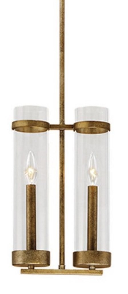 Milan Vintage Gold Candlestick Pendant Light 9"Wx52"H