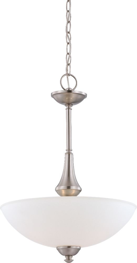 Patton Brushed Nickel Pendant Glass Shade 16"Wx21"H