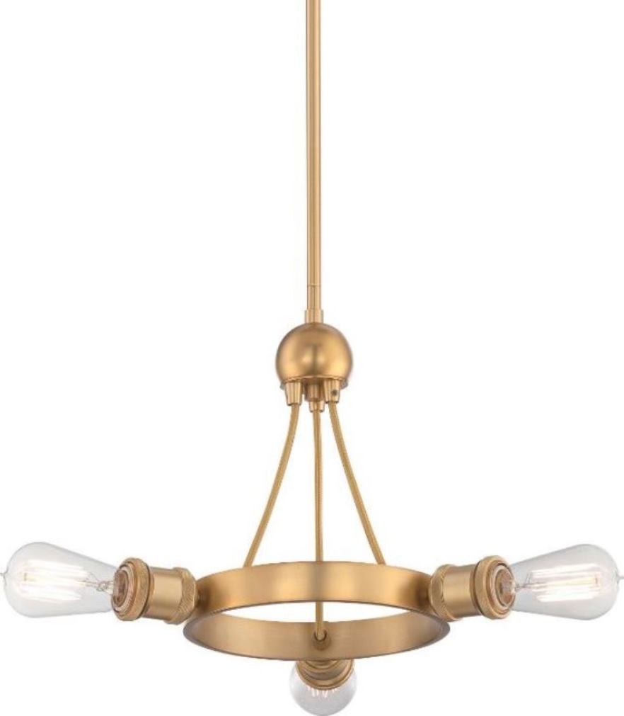 Paxton Natural Brass Chandelier Edison Bulb 22"Wx12"H