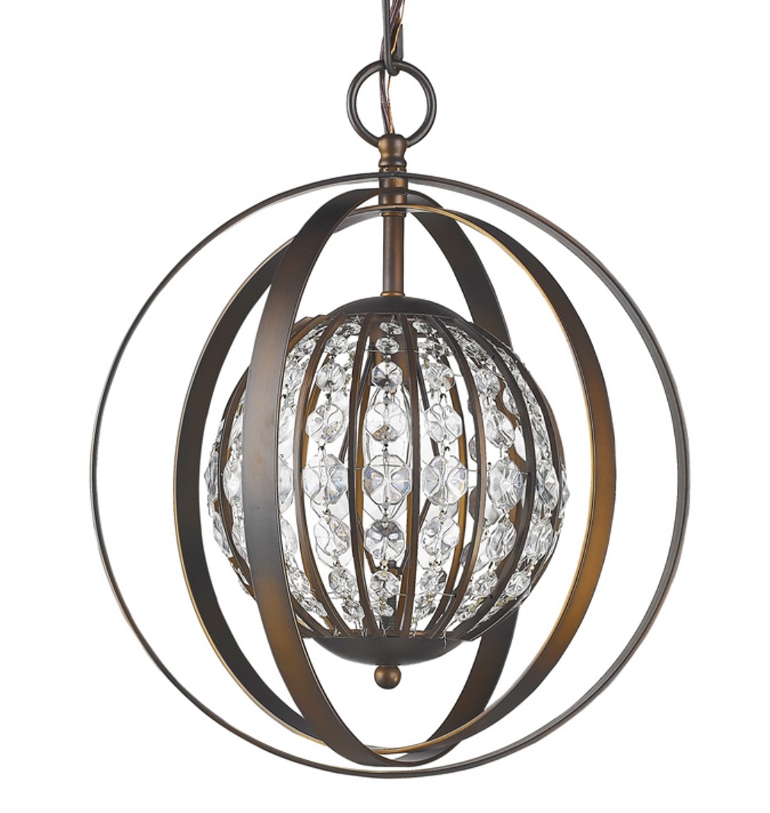 Olivia Oil Rubbed Bronze Crystal Ball Chandelier 13"Wx16"H
