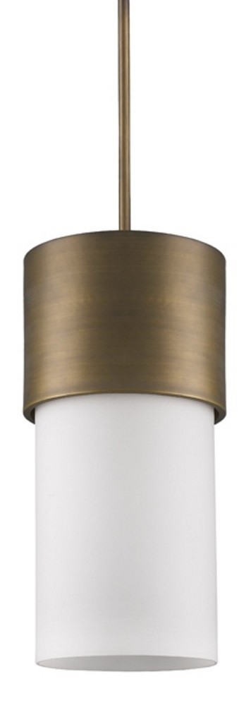 Midtown Bronze White Drum Glass Pendant Light 9"Wx18"H