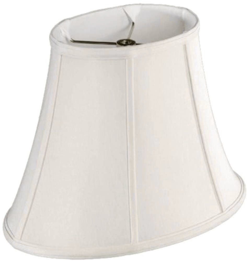 Silk Oval Bell Lamp Shade, Cream, White, Black 10-18"W