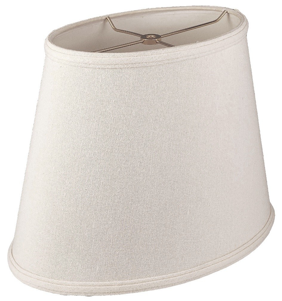 Natural Homespun Linen Oval Lamp Shade Cream, White, Beige 12-18"W