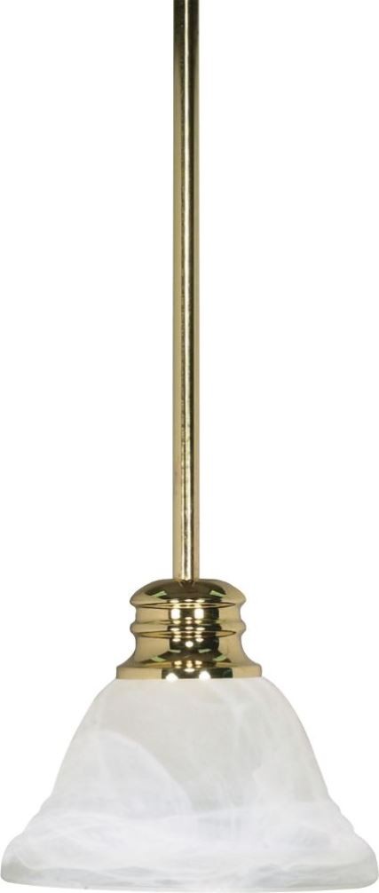 Empire Polished Brass Alabaster Glass Mini Pendant 7"Wx51"H