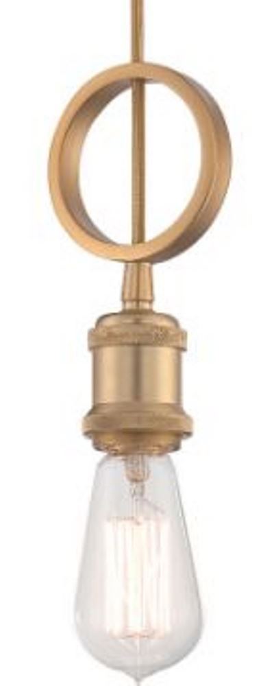 Paxton Natural Brass Edison Bulb Mini Pendant Light 5"Wx11"H