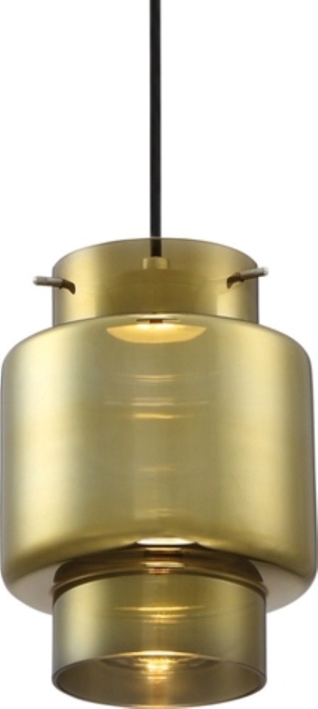 Del Antique Glass LED Pendant Light 7"Wx9"H