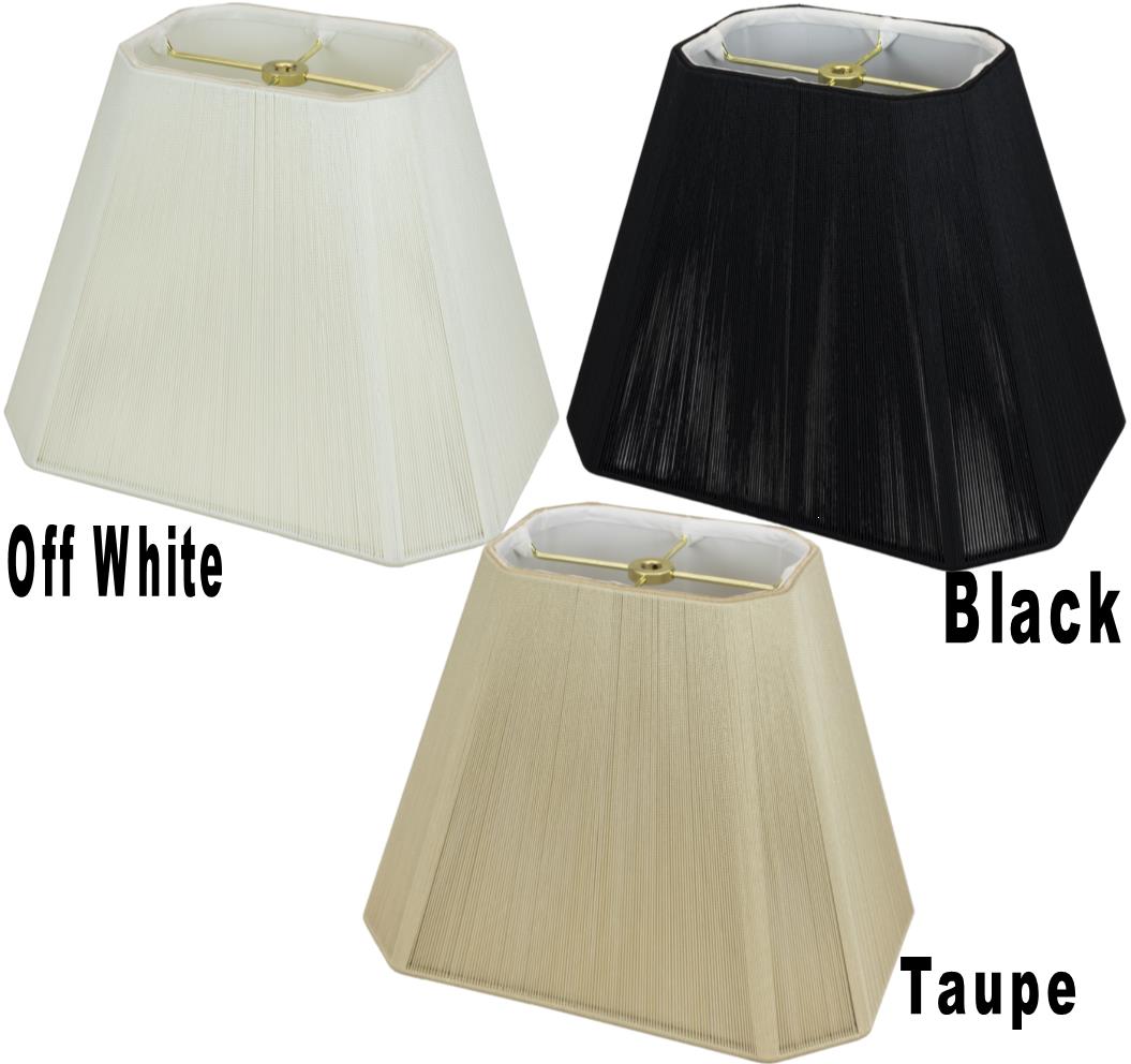 Rectangle Cut Corner String Lamp Shade Off White, Taupe, Black 8-20"W