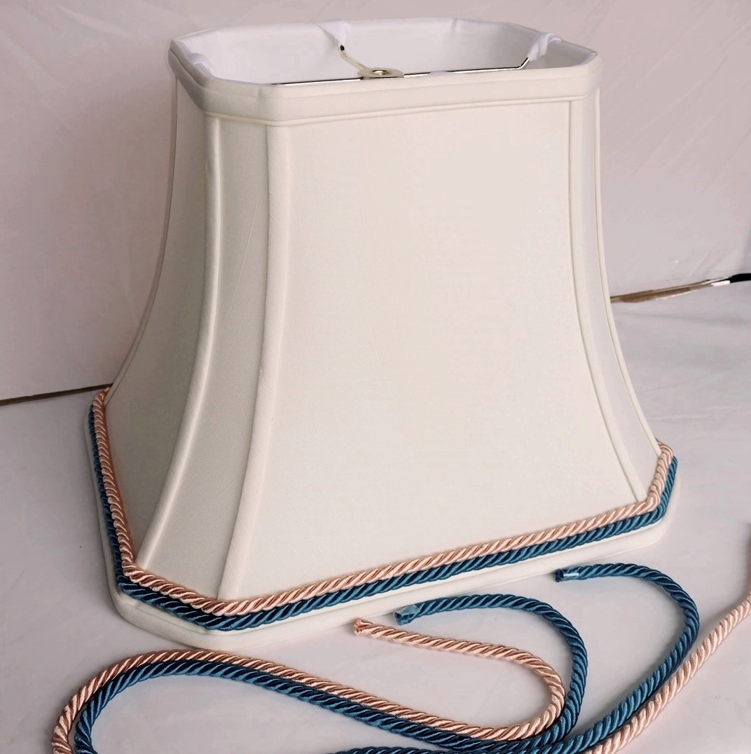 Rectangle Lamp Shade Bell Silk Cut Corners Custom Trim 8-20"W (CLONE)