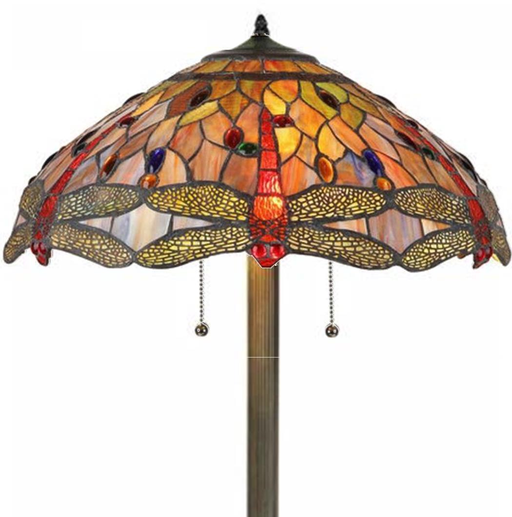 Golden Sunset Dragonflies Tiffany Floor Lamp 60"H - Sale !