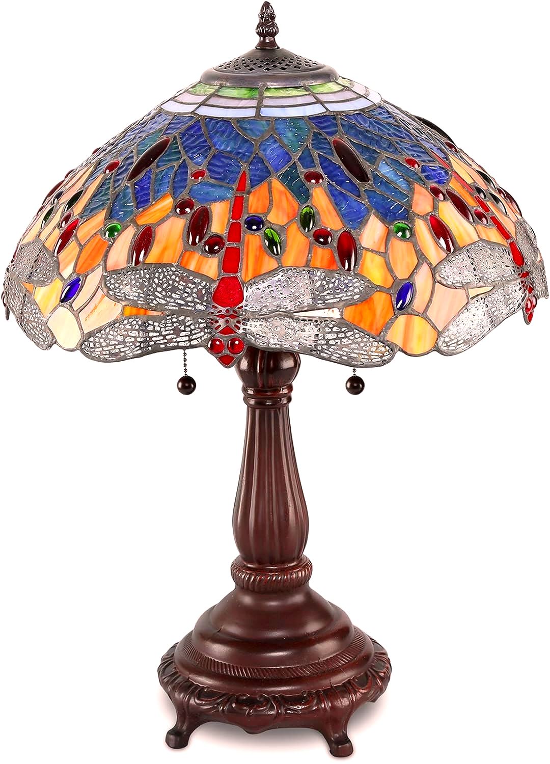 Red Dragonflies Tiffany Lamp 22"H - Sale !
