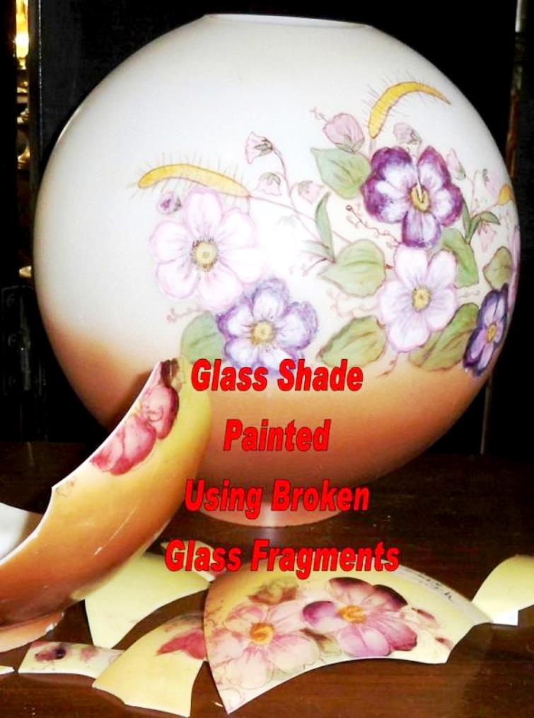 Ball Globe Glass Shade Painted Using Broken Glass
