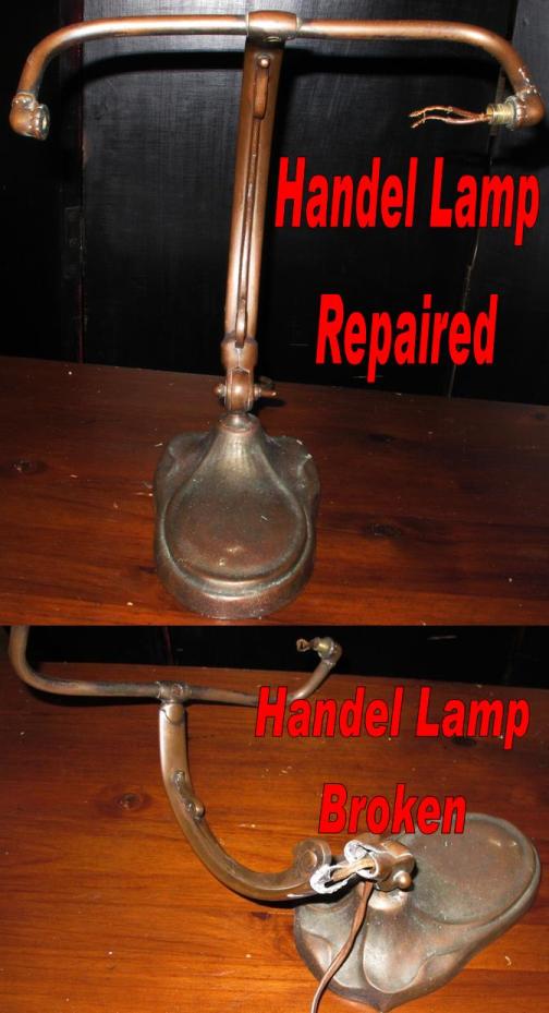 Handel Desk Lamp Base Before & After Repair