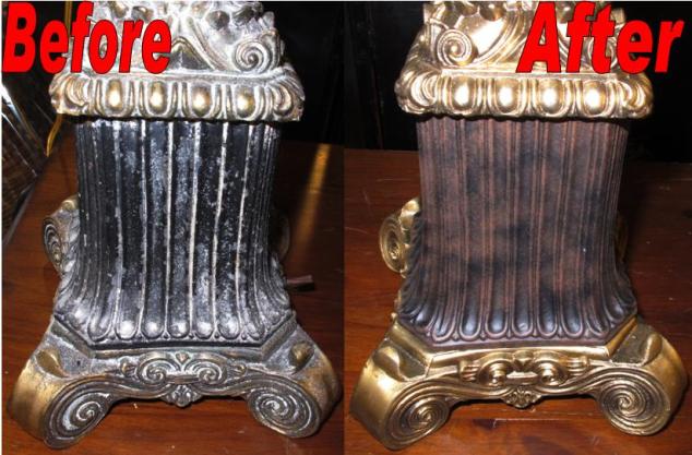 Colorful Lamp Base Before & After Refinishing