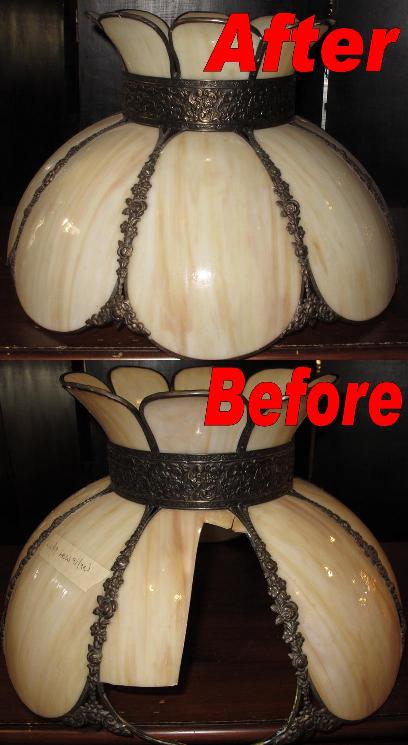 Crown Design Slag Lamp Shade Glass Replacement