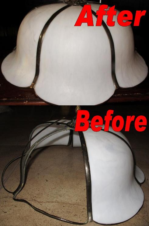 Unique Shape Slag Lamp Shade Repair
