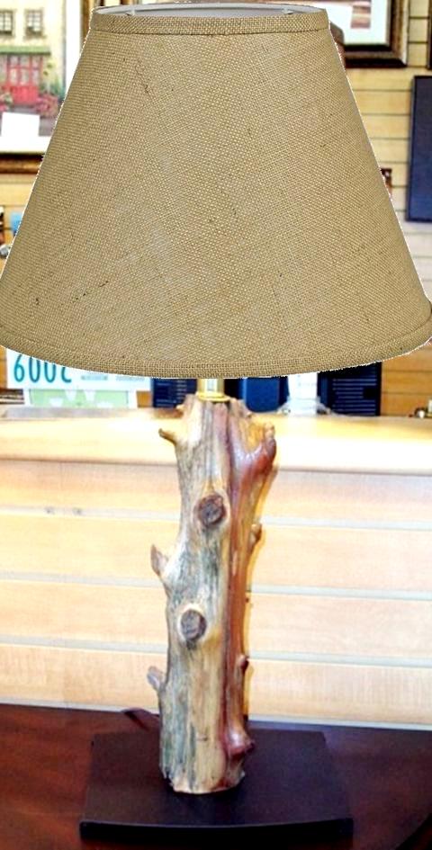 Cedar Tree Wood Lamp 26"H