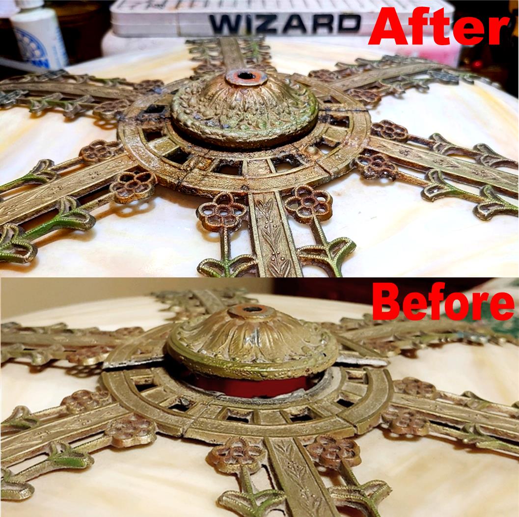 Antique Slag Lamp Shade Repair
