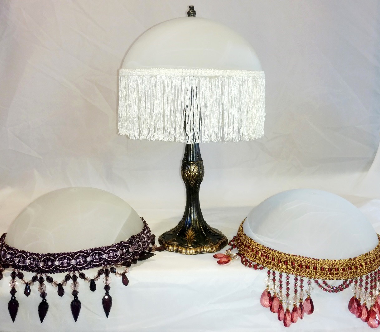 Small Art Deco Lamp Dome Glass Shade 14"H - Sale !