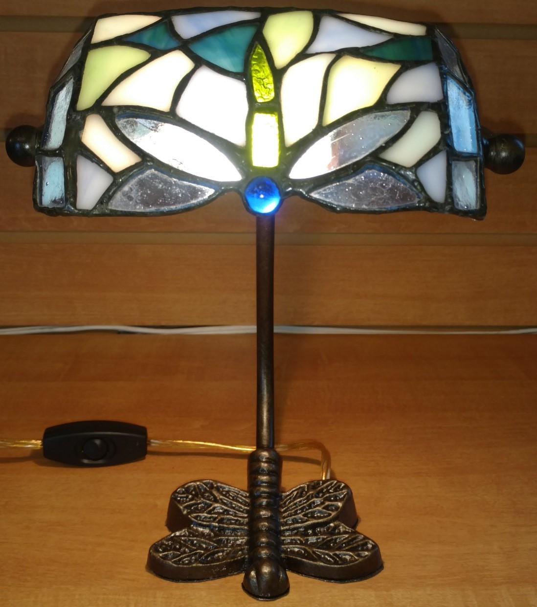 Small Tiffany Dragonfly Bankers Lamp 10"H SOLD