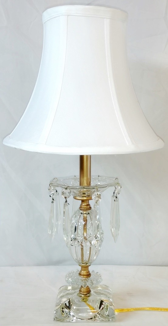Small Vintage Crystal Lamp 19 H, Small Vintage Table Lamp Shades