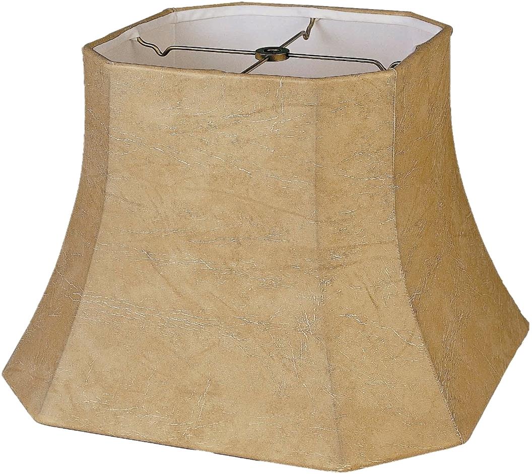Square Bell Cut Corner Leather Look Lamp Shade 10-18"W