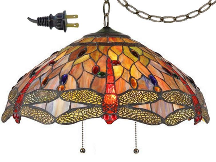 Red Sunset Dragonflies Tiffany Chandelier 18"W - Sale !