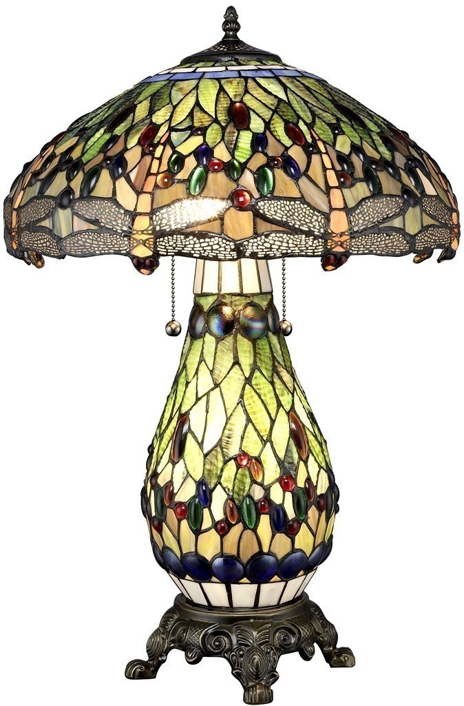Dragonflies Tiffany Lamp with Lighted Base 24"Hx18"W - Sale !