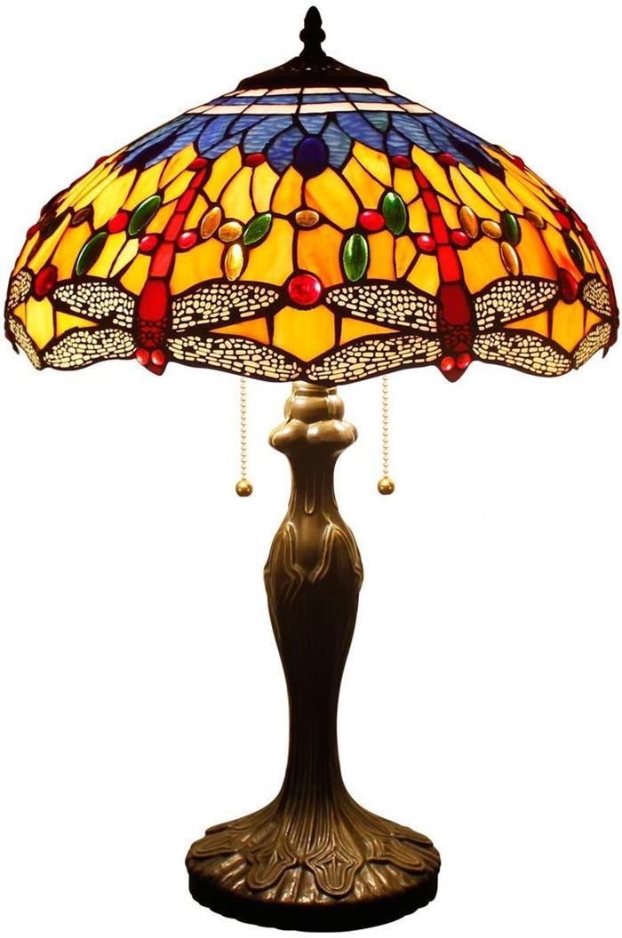 Tiffany Red Dragonflies Lamp 24"H - SOLD