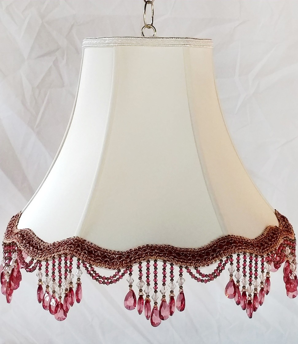 Scallop Bell Victorian Silk Lamp Shade Beads or Fringe 10-18"W