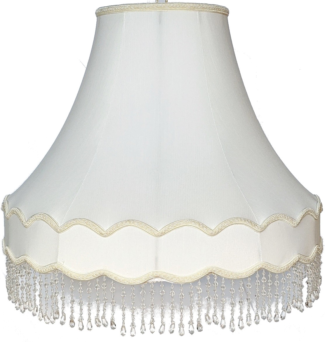 Gallery Bell Victorian Silk Lamp Shade w/Beads & Fringes 14-20"W
