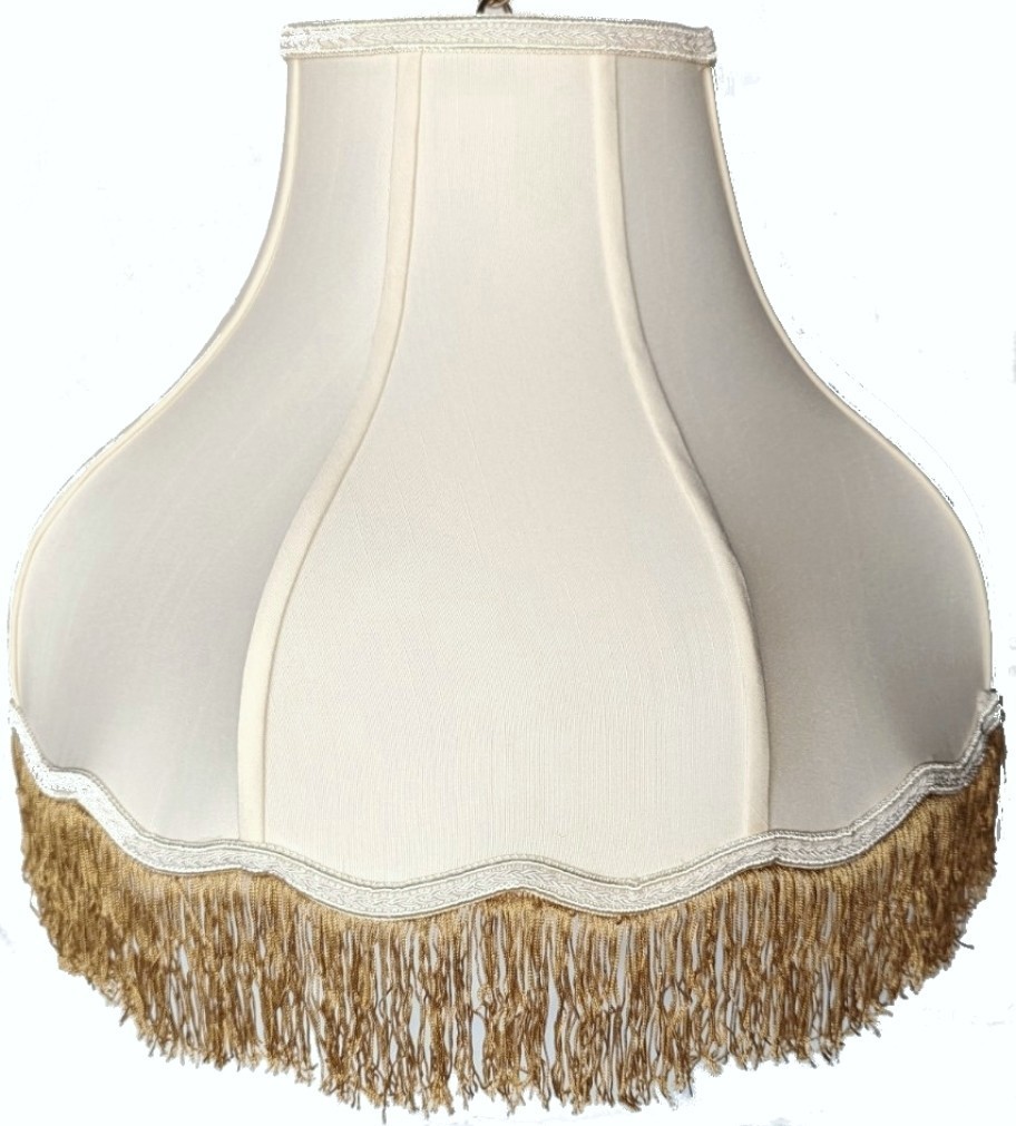 Umbrella Bell Victorian Silk Lamp Shade Gold Fringe 16-20"W