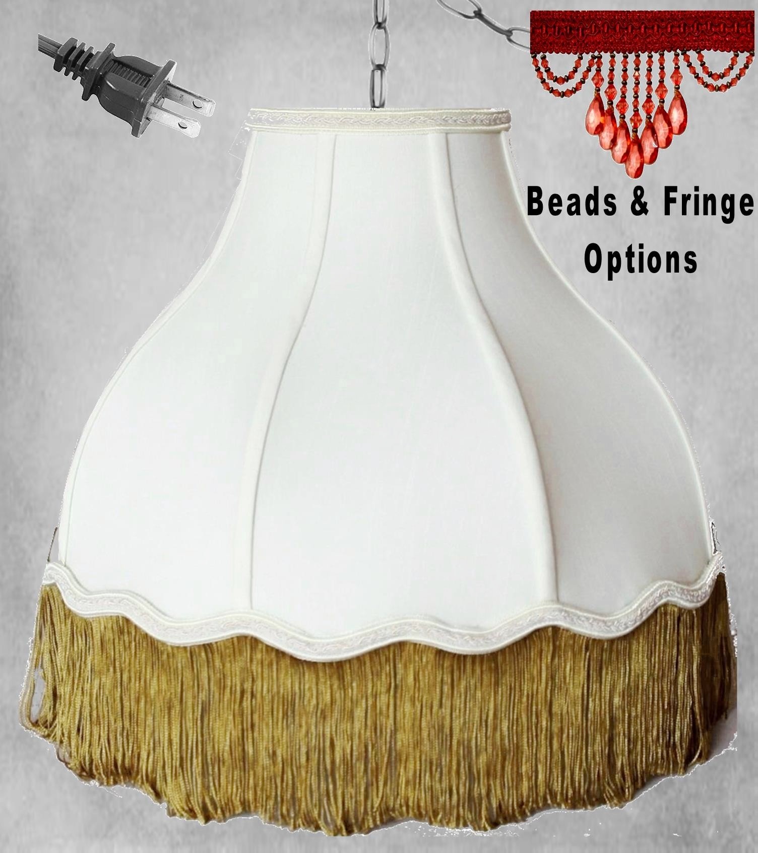 Victorian Swag Light with Beads or Fringe 16-18"W - Sale !