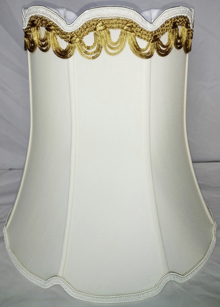 Victorian V Notch Bell Drum Silk Lamp Shade 14-18"W
