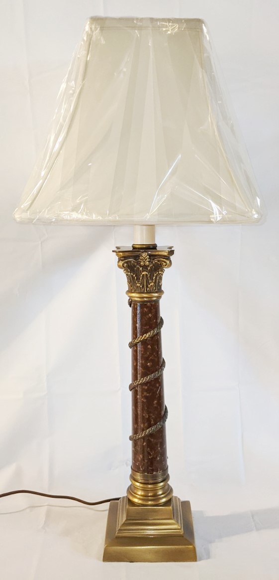 Vintage Antique Brass Lamp 30"H SOLD
