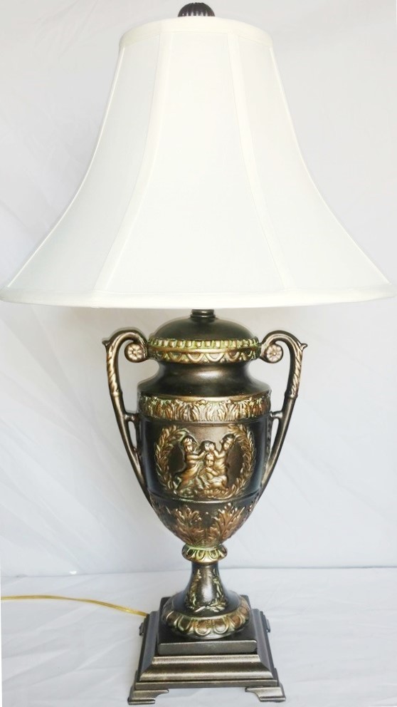 Vintage Bronze Iron Lamp 27"H - Sale !