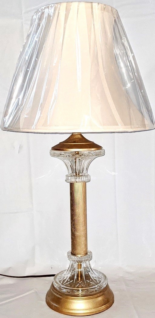 Vintage Gold & Crystal Lamp 27"H - Sale !