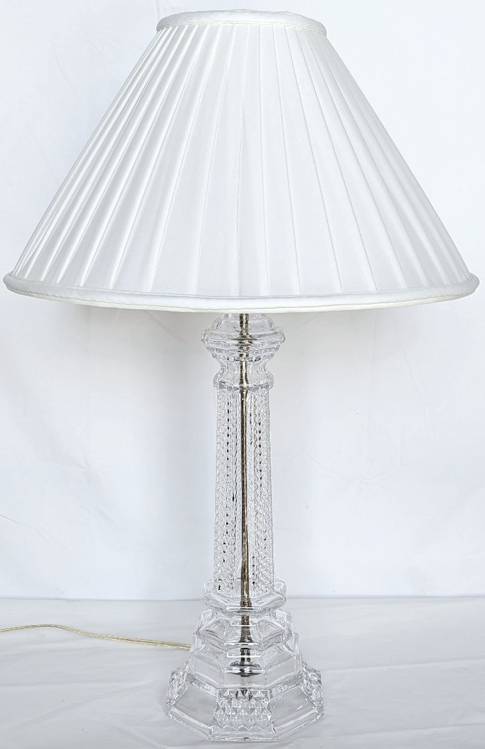 Vintage Mid Century Crystal Lamp 25"H - Sale !