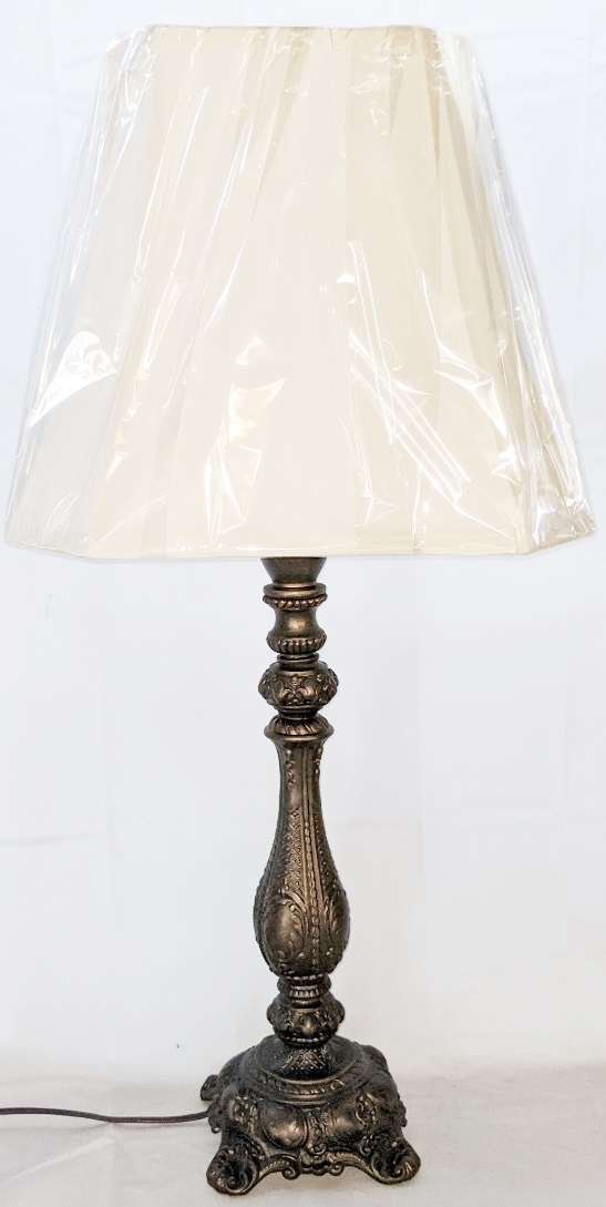 Vintage Bronze Lamp w/Gold Highlights 27"H - Sale !