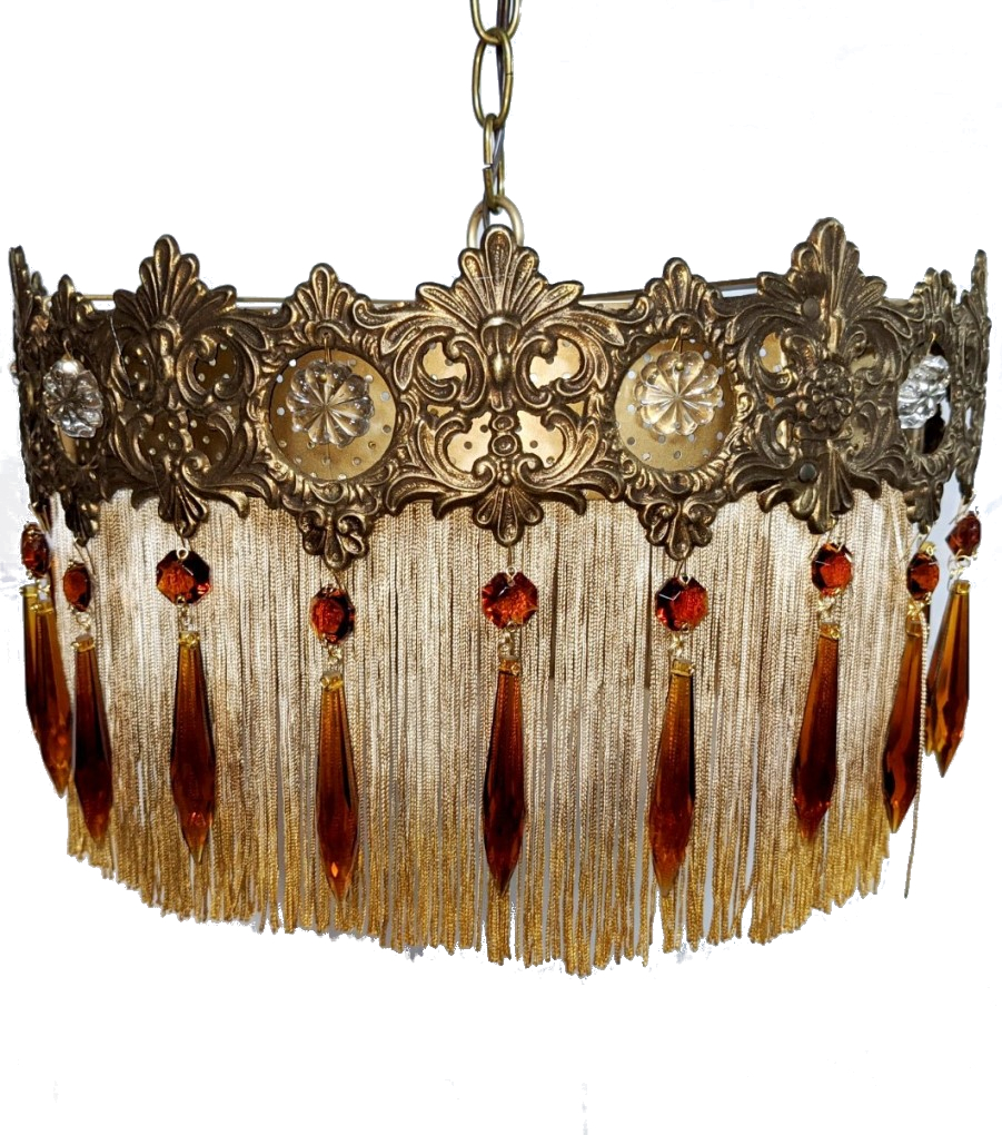 Victorian Hollywood Regency Swag Lamp 15"W - Sale !