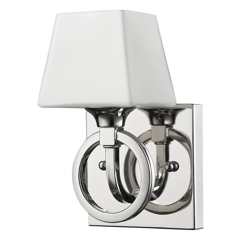 Josephine Polished Nickel Glass Shade Wall Sconce 4"Wx7"H