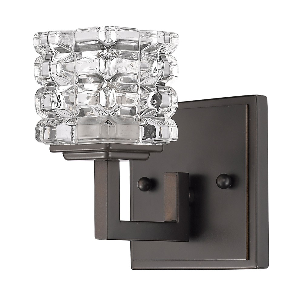 Caralie ORB Bronze Crystal Wall Sconce 4"Wx6"H