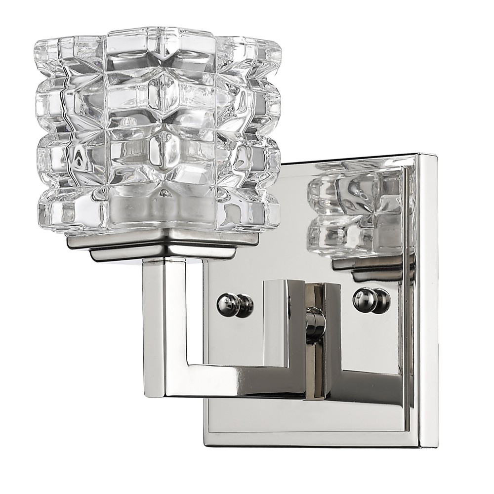 Caralie Polished Nickel Crystal Wall Sconce 4"Wx6"H