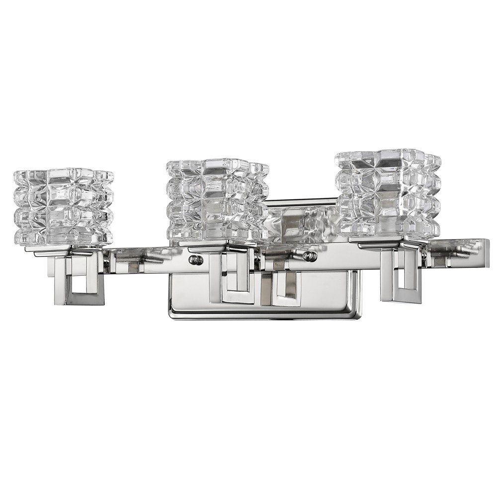 Caralie Polished Nickel Crystal Wall Light 18"Wx6"H