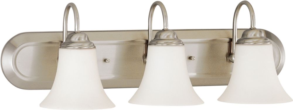 Dupont Brushed Nickel Wall Light Bell Glass Shades 24"Wx13"H